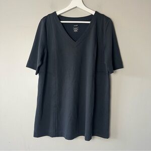 Pure Jill J. Jill Double Knit Seamed Tunic Black Medium